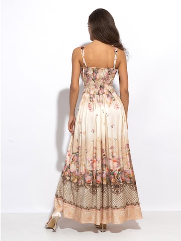 JIORO Zomerjurk 'BAROQUE FLOWERS' in Beige