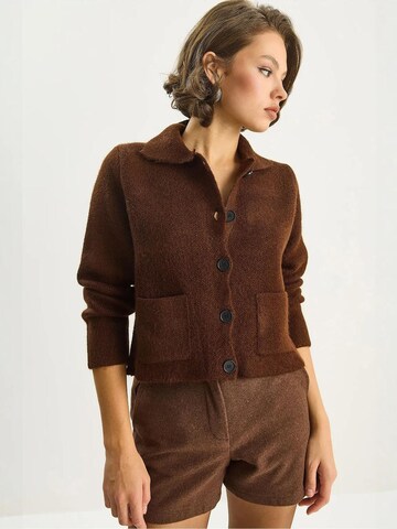 Cardigan Bianco Lucci en marron