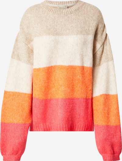 Herrlicher Пуловер 'Ammi' в бежово / цвят "пясък" / оранжево / червено, Преглед на продукта