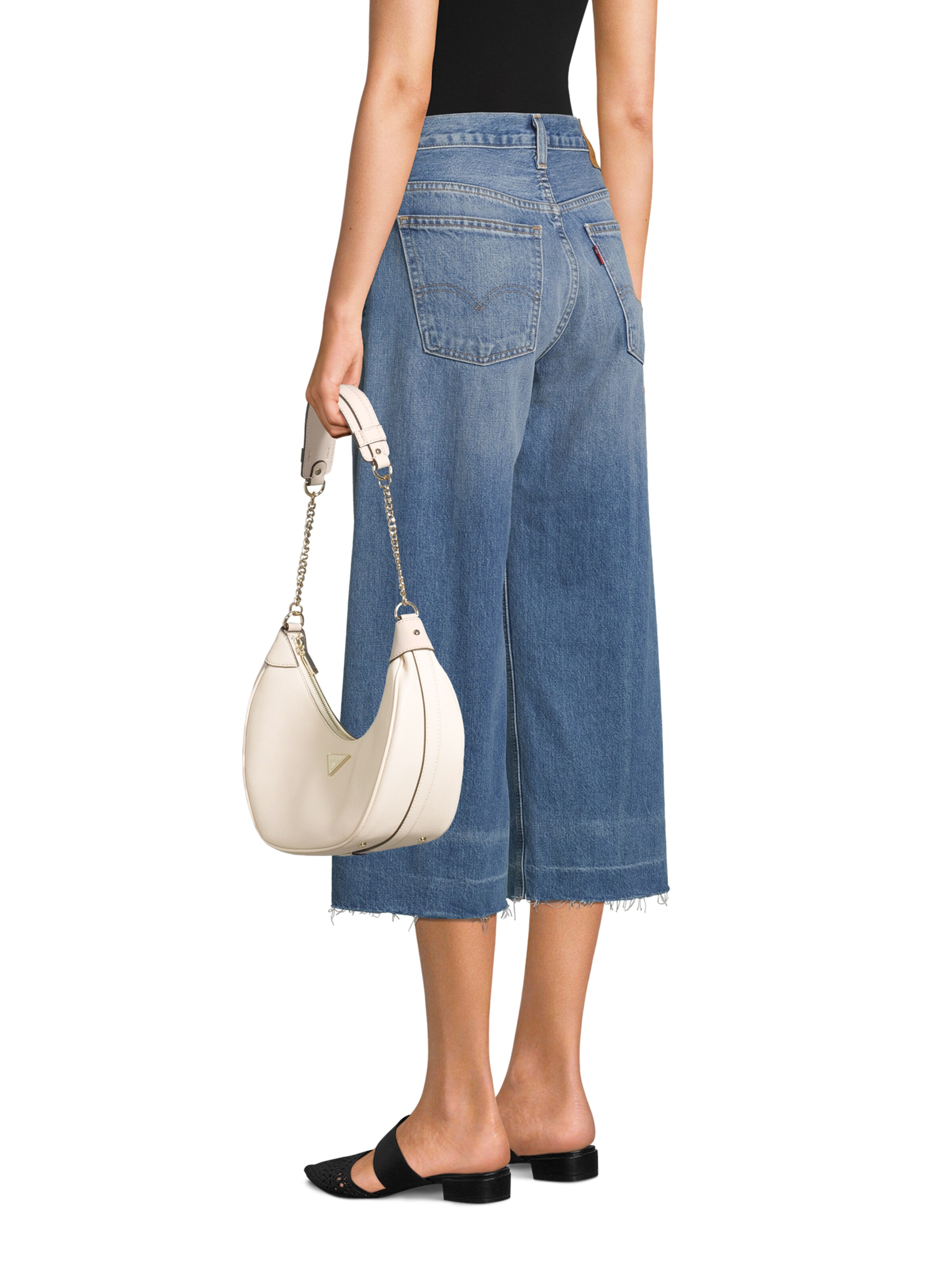 Borsa a spalla 'Fedora' di GUESS in beige: frontale