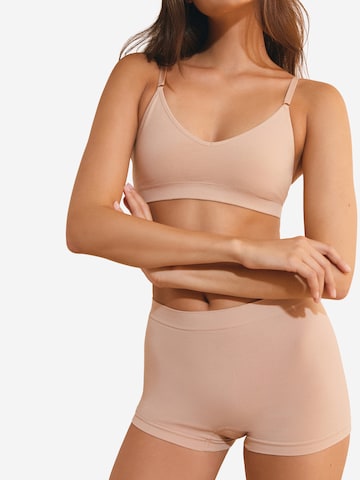 ETAM Nahtloser Boyshort aus Bio-Baumwolle 'AMANDE' in Beige