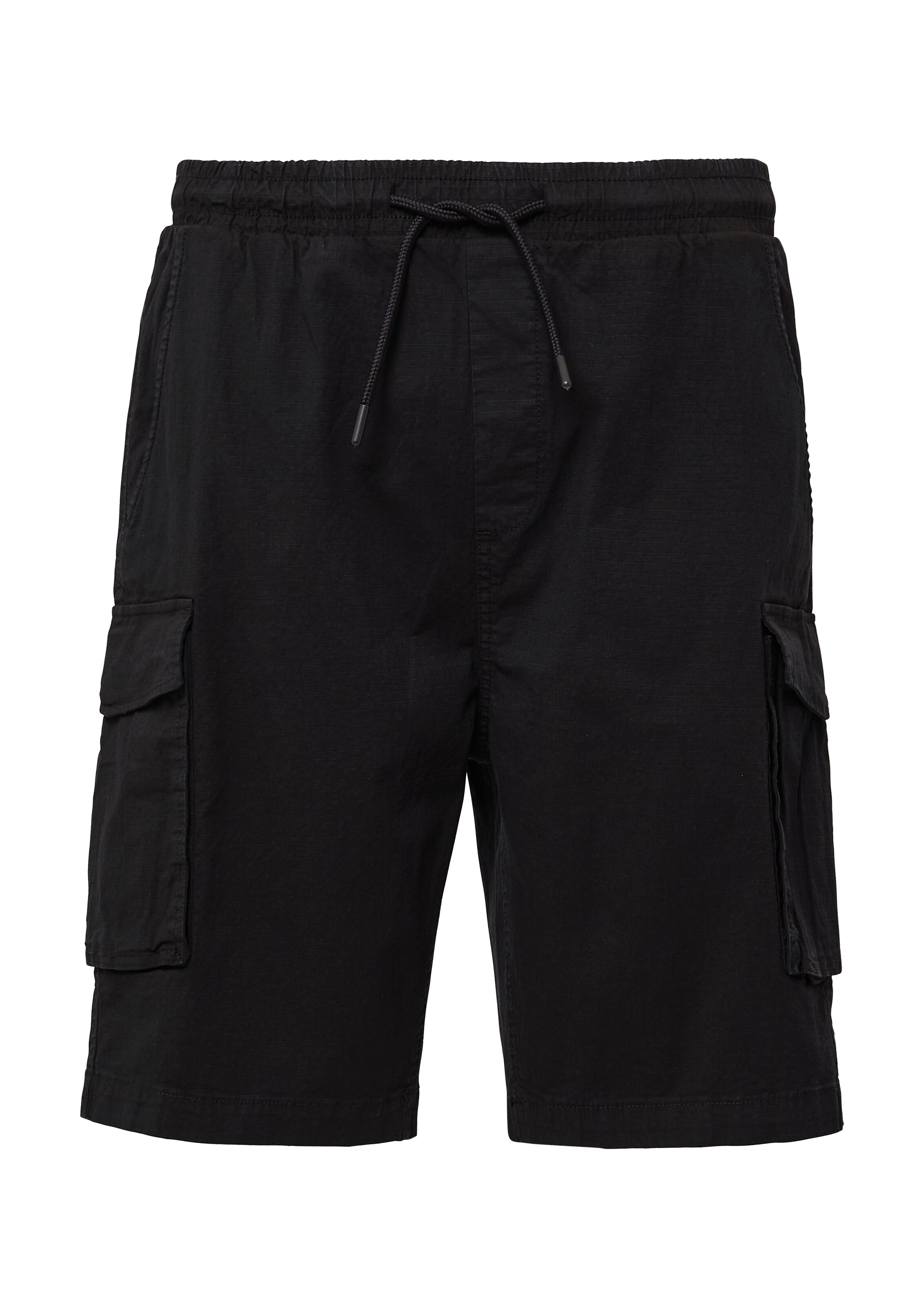 Pantalon cargo QS en noir : devant
