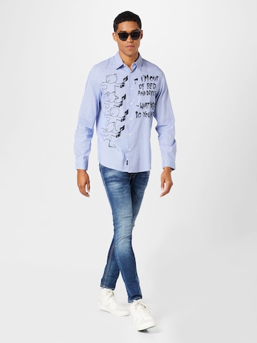 mėlyna GUESS Standartinis modelis Marškiniai 'Mason'