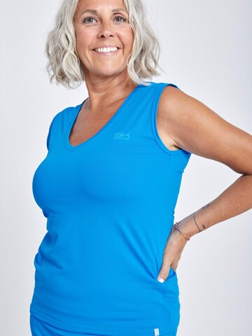 SPORTKIND Sporttop 'Loose Fit V-Neck' in Blauw: voorkant