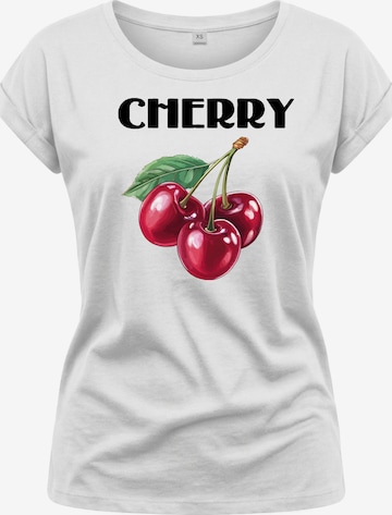 MAKAYA Shirt 'Cherry' in White: front