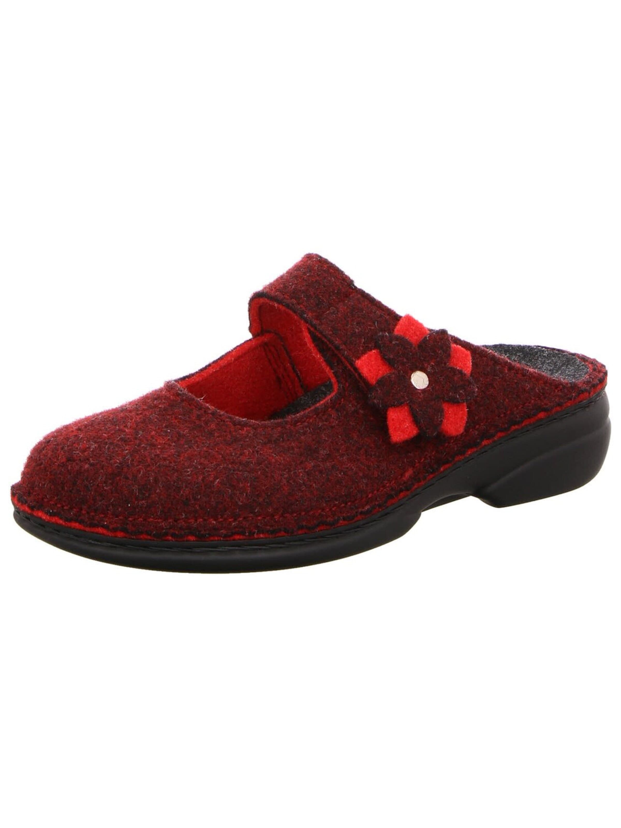 Pantoufle 'Hausschuh Damen Arlberg barolo Filz in rot' Finn Comfort en rouge : devant