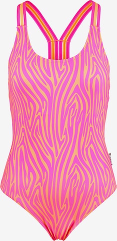 BECO the world of aquasports Badeanzug 'Zebra Vibes' in Orange: Vorderseite