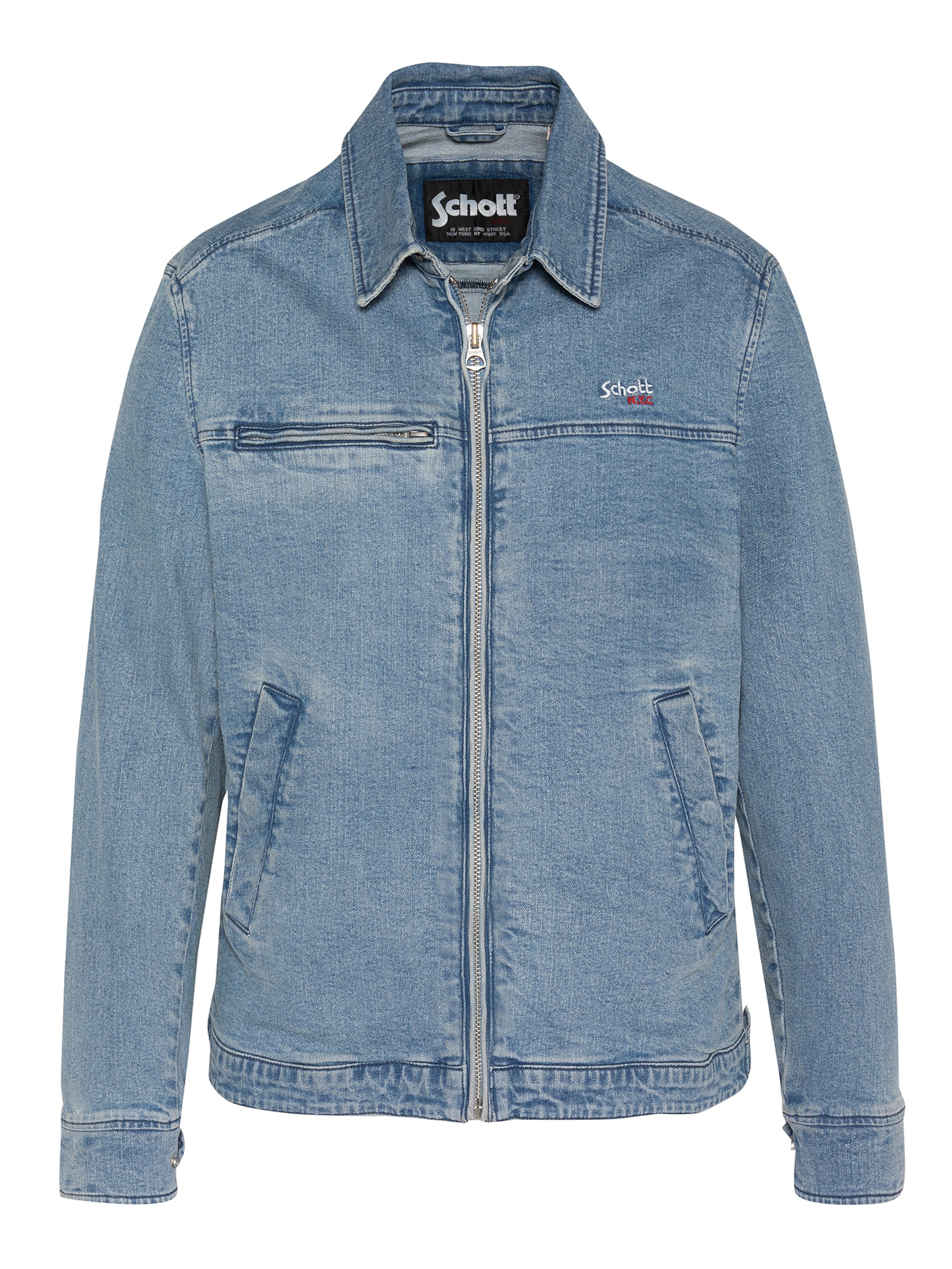 Schott NYC Veste d’hiver en L en bleu, Vue avec produit