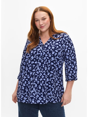 Zizzi Blouse 'Cannii' in Blauw: voorkant