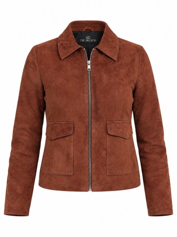 Chic and Clicks - Chaqueta de entretiempo 'Terra Suede' en marrón: frente