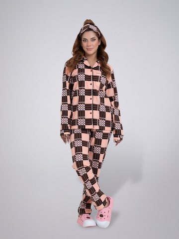 Pyjama 'Leafletic Women’s Night Wear Long set' LEAFLETIC en marron : devant