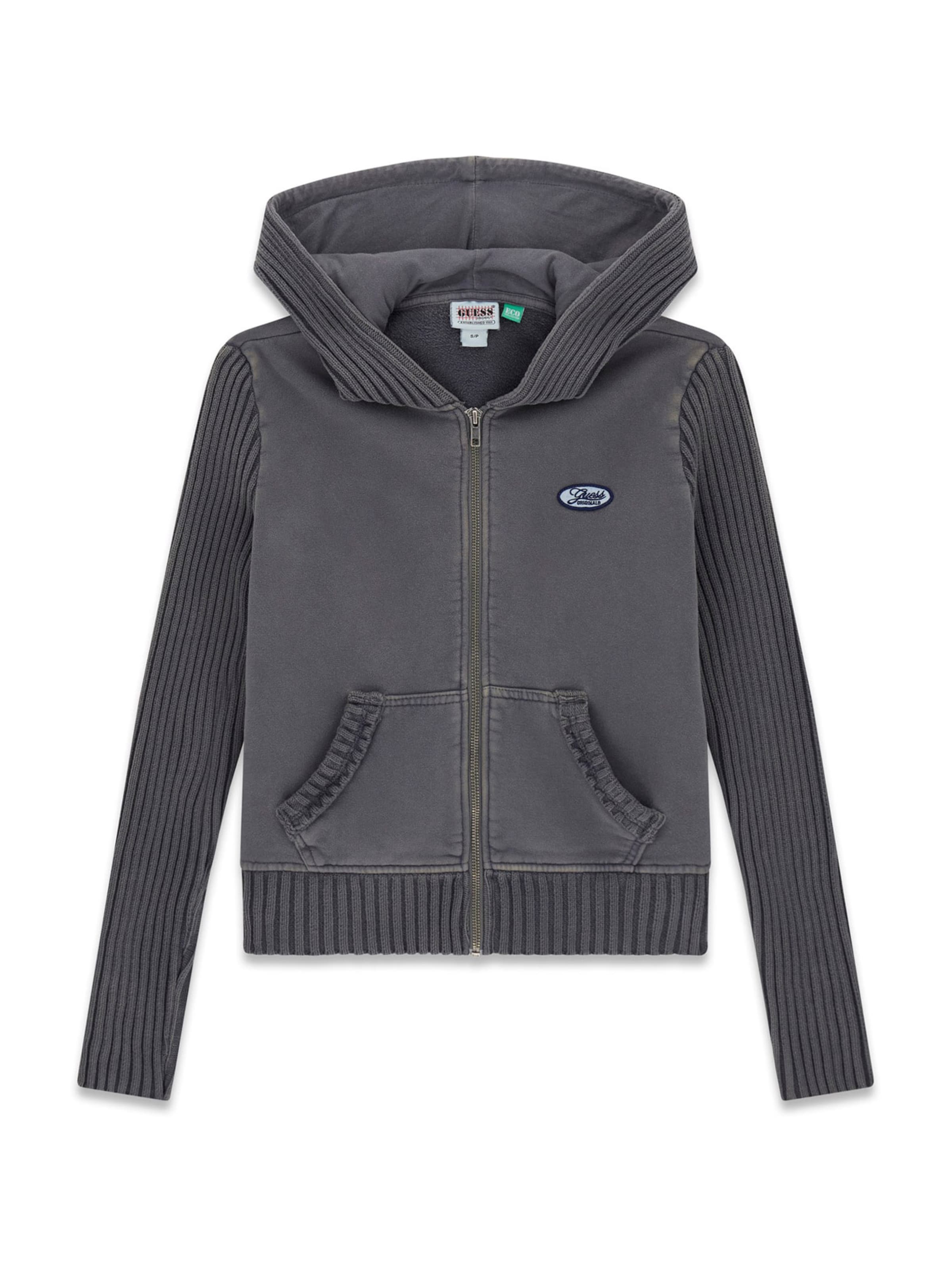 GUESS Originals Sweat jacket in Grey: front