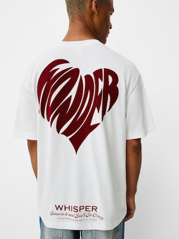 T-Shirt Bershka en blanc