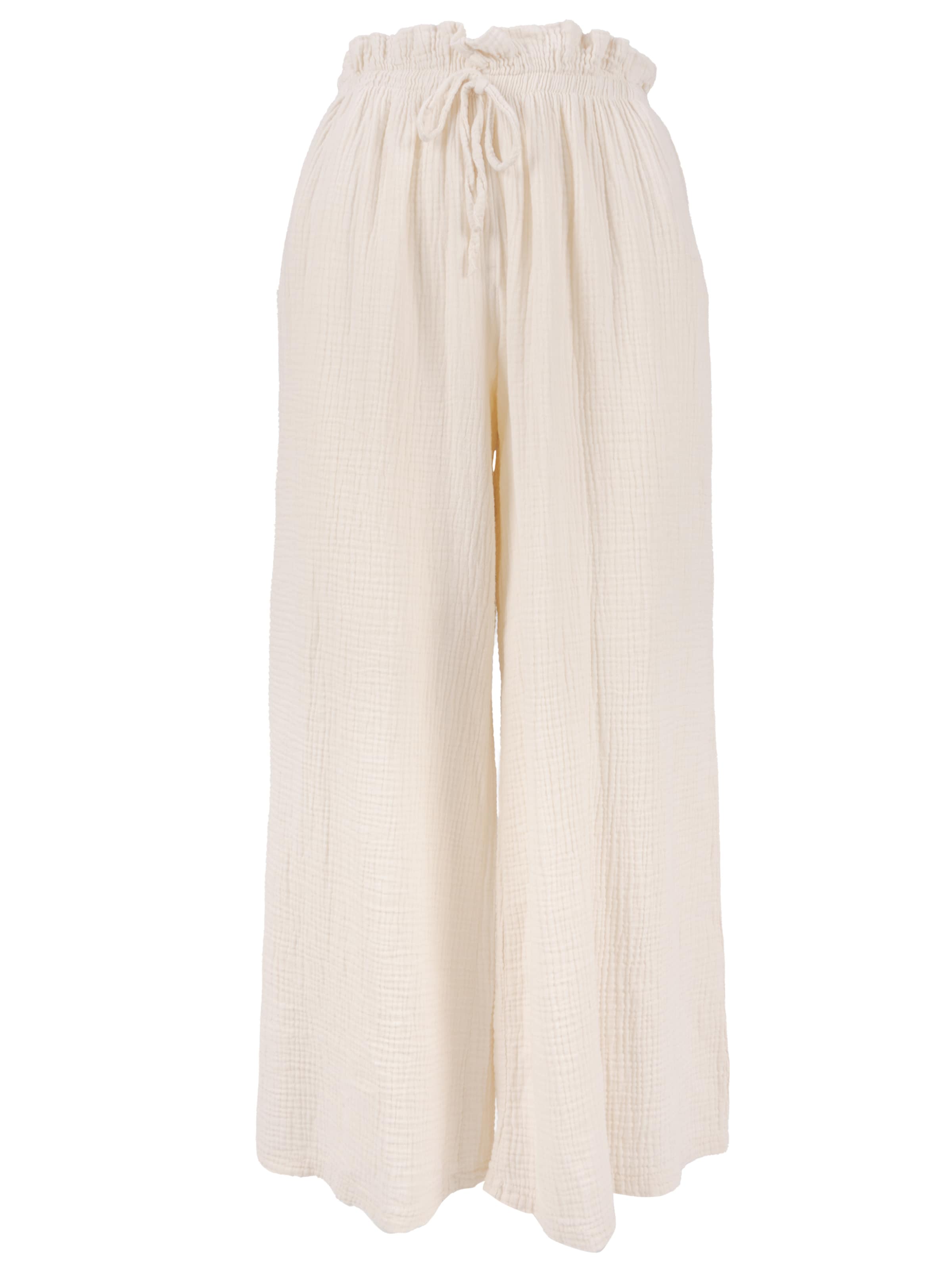 Wide Leg Pantalon 'Liska' Seasons of April en beige : devant