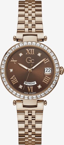 Gc Analog Watch 'Flair Crystal' in Gold: front