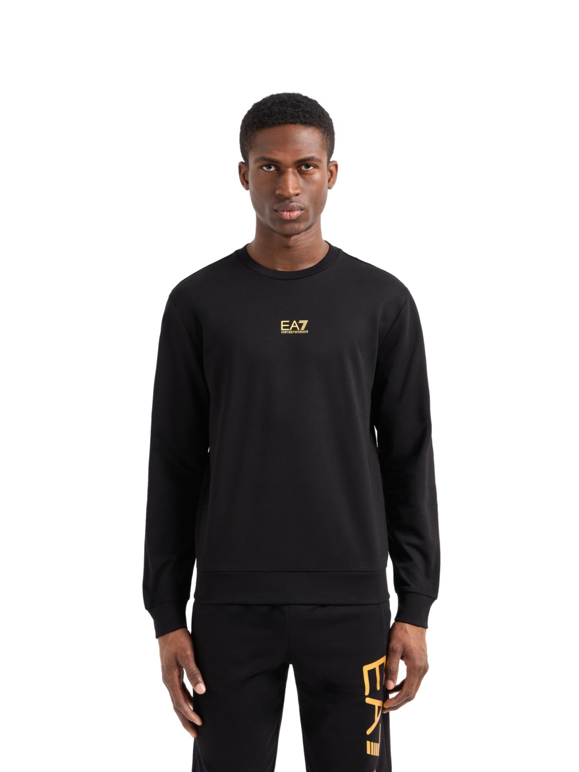 EA7 Emporio Armani Sweatshirt in Zwart: voorkant