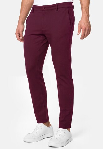 Coupe slim Pantalon chino 'Burch' JEFF en rouge : devant