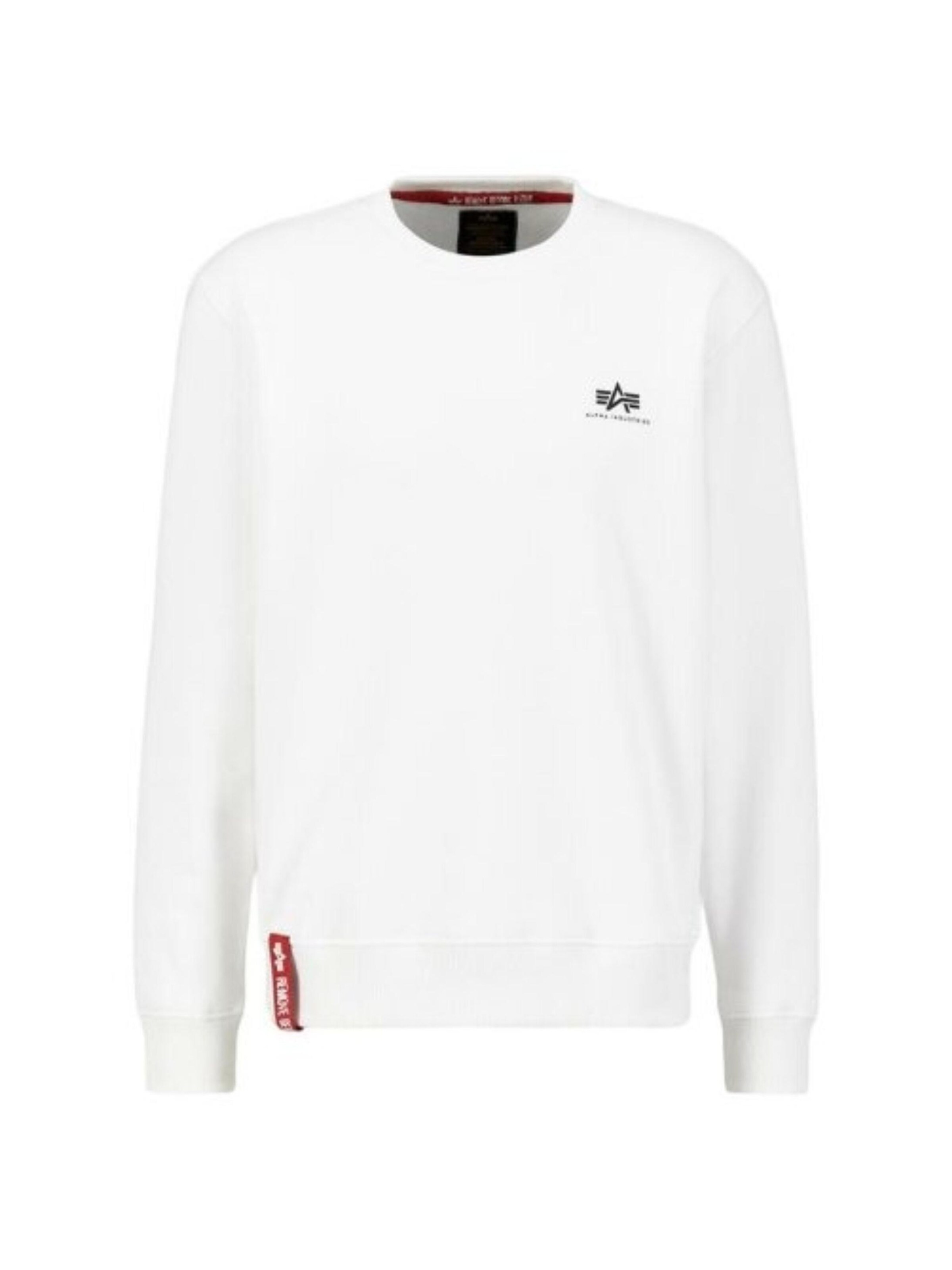 ALPHA INDUSTRIES Sweatshirt 'Basic Small Logo' in White: front