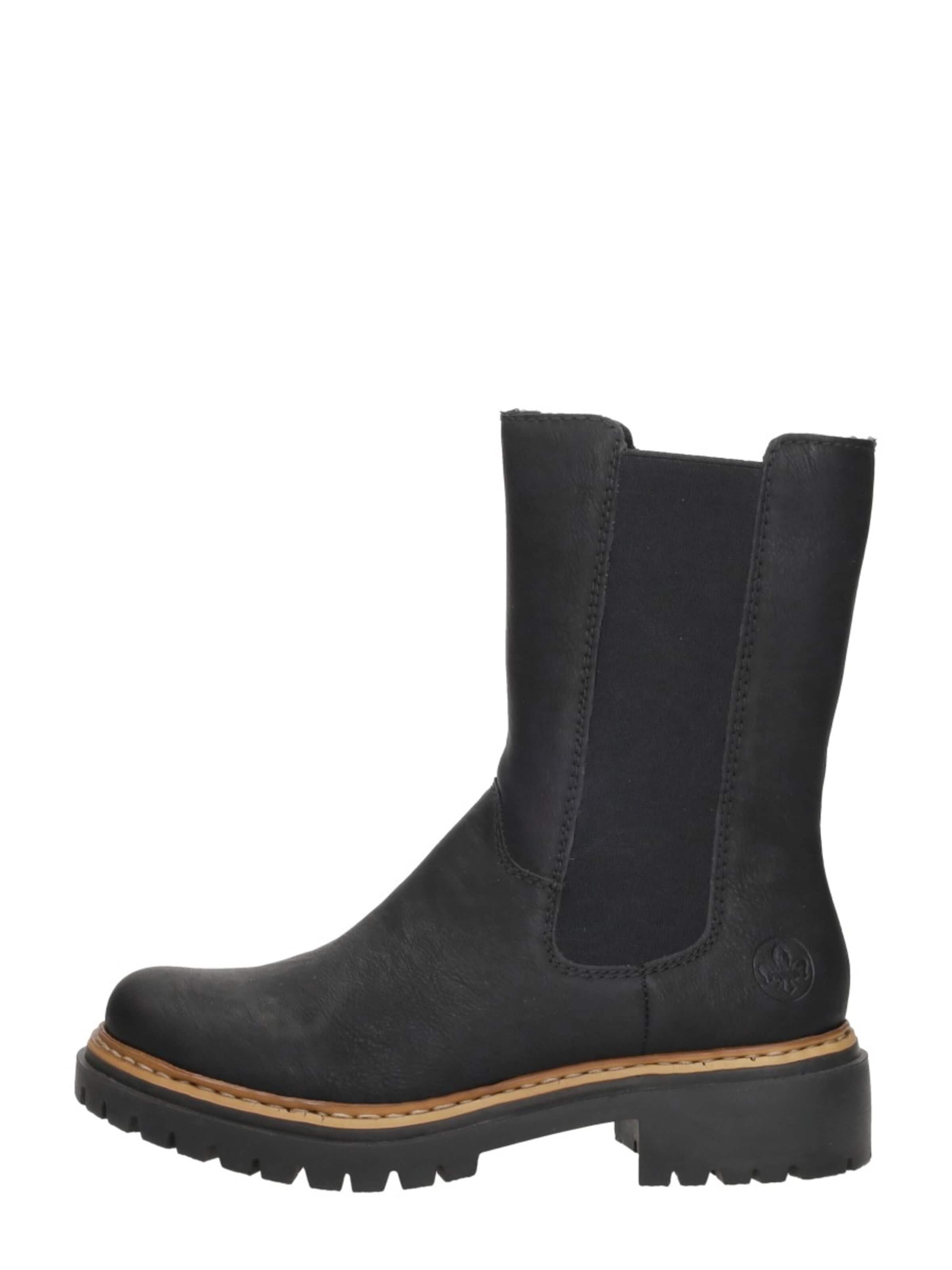 Rieker Boots 'Enkellaarsjes Plat' in Zwart: voorkant