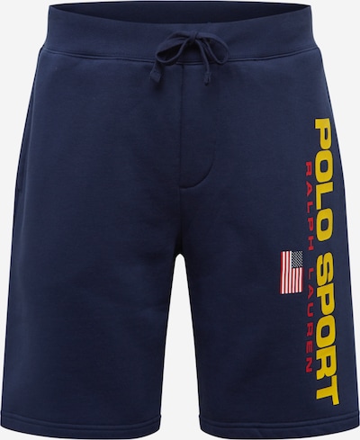 Pantaloni POLO RALPH LAUREN pe albastru închis / galben / gri / roșu pepene / alb, Vizualizare produs