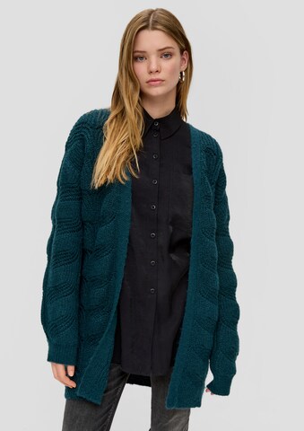 QS Strickjacke in Grün: Vorderseite