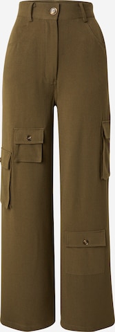 Wide Leg Pantalon cargo Nasty Gal en vert : devant