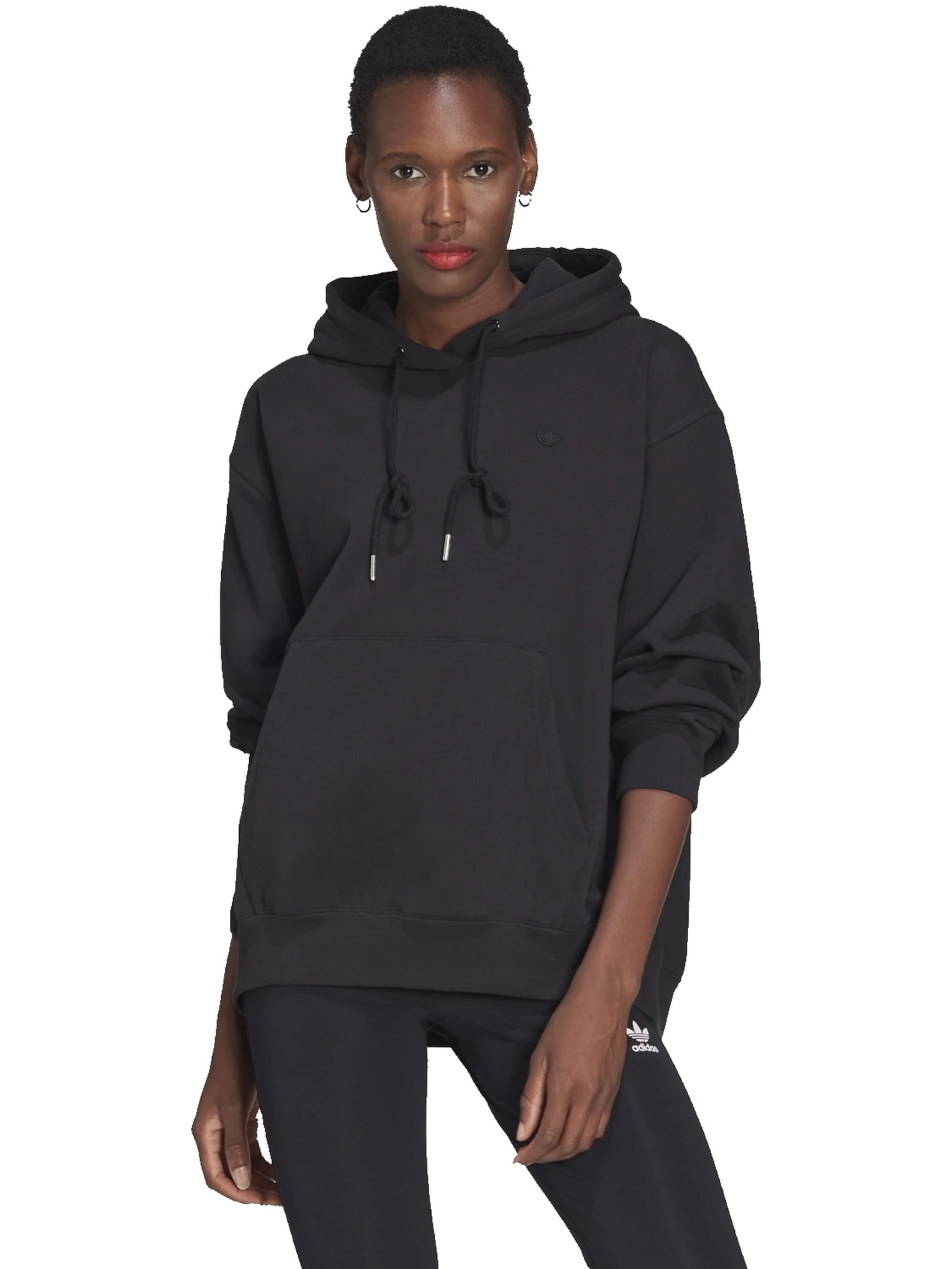ADIDAS ORIGINALS Sweatshirt 'Adicolor' in Zwart: voorkant