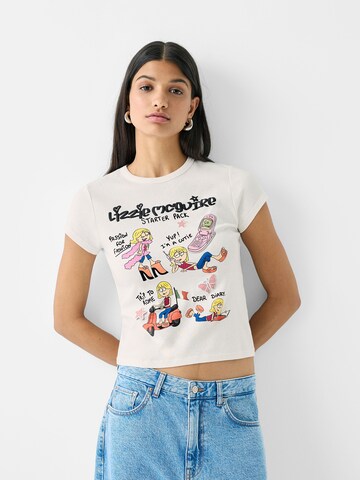 T-shirt Bershka en blanc : devant