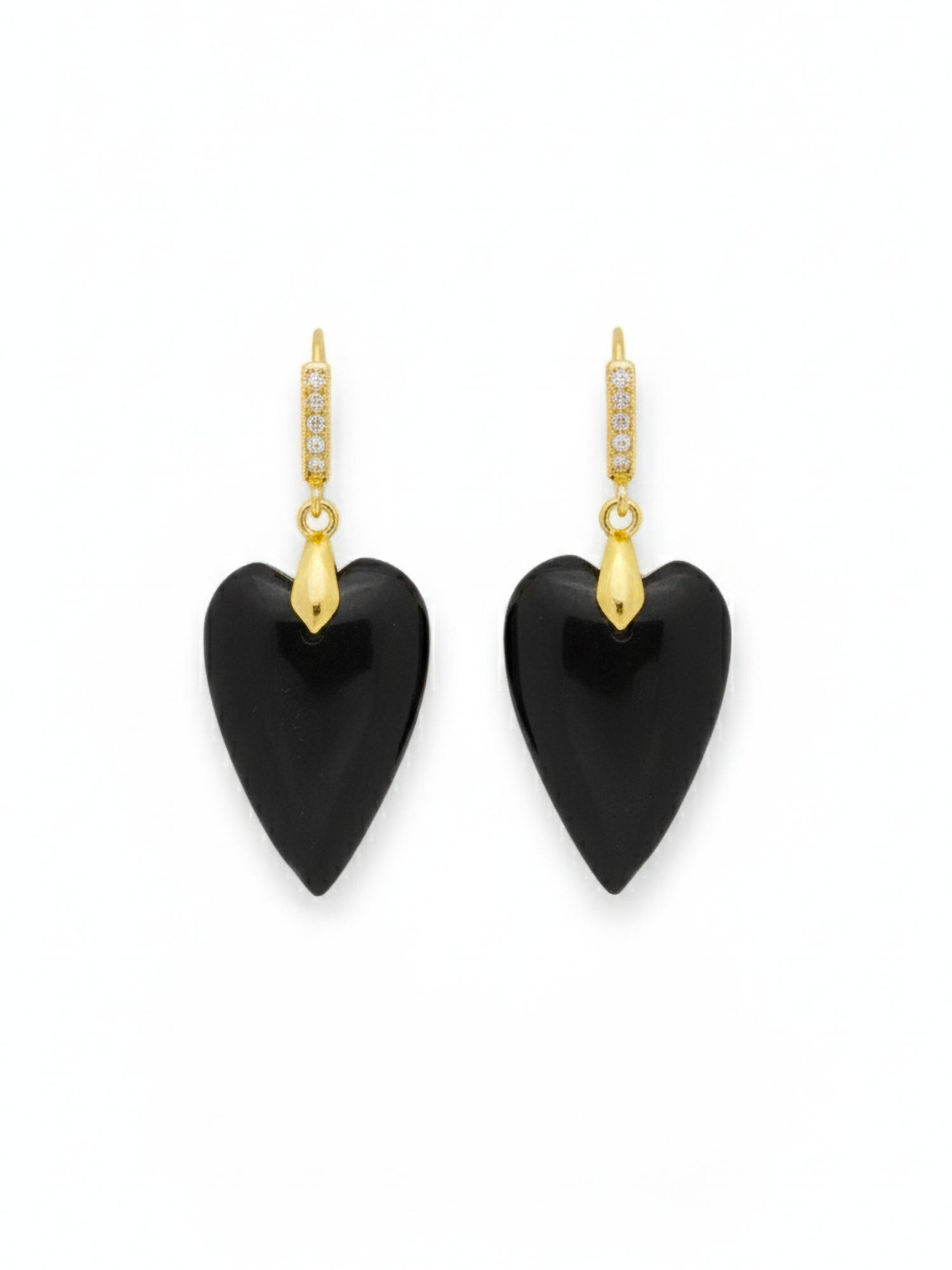 Secret Stones Earrings in Black: front