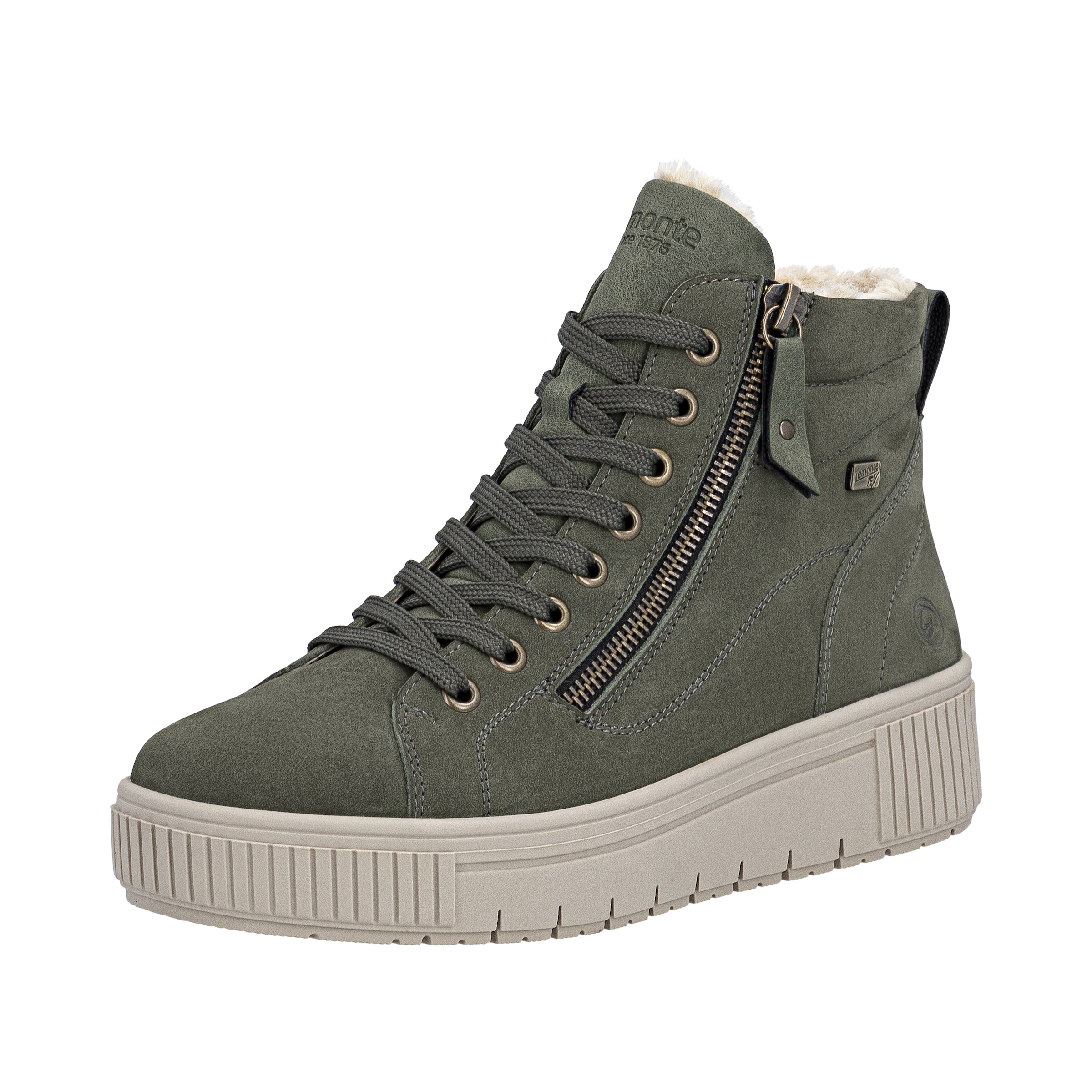 Bottines à lacets REMONTE en vert : devant