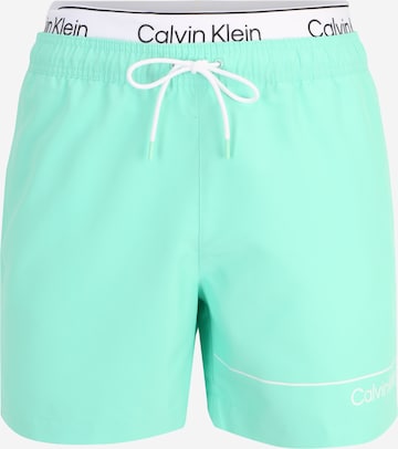 Calvin Klein Swimwear Board Shorts in Green: front