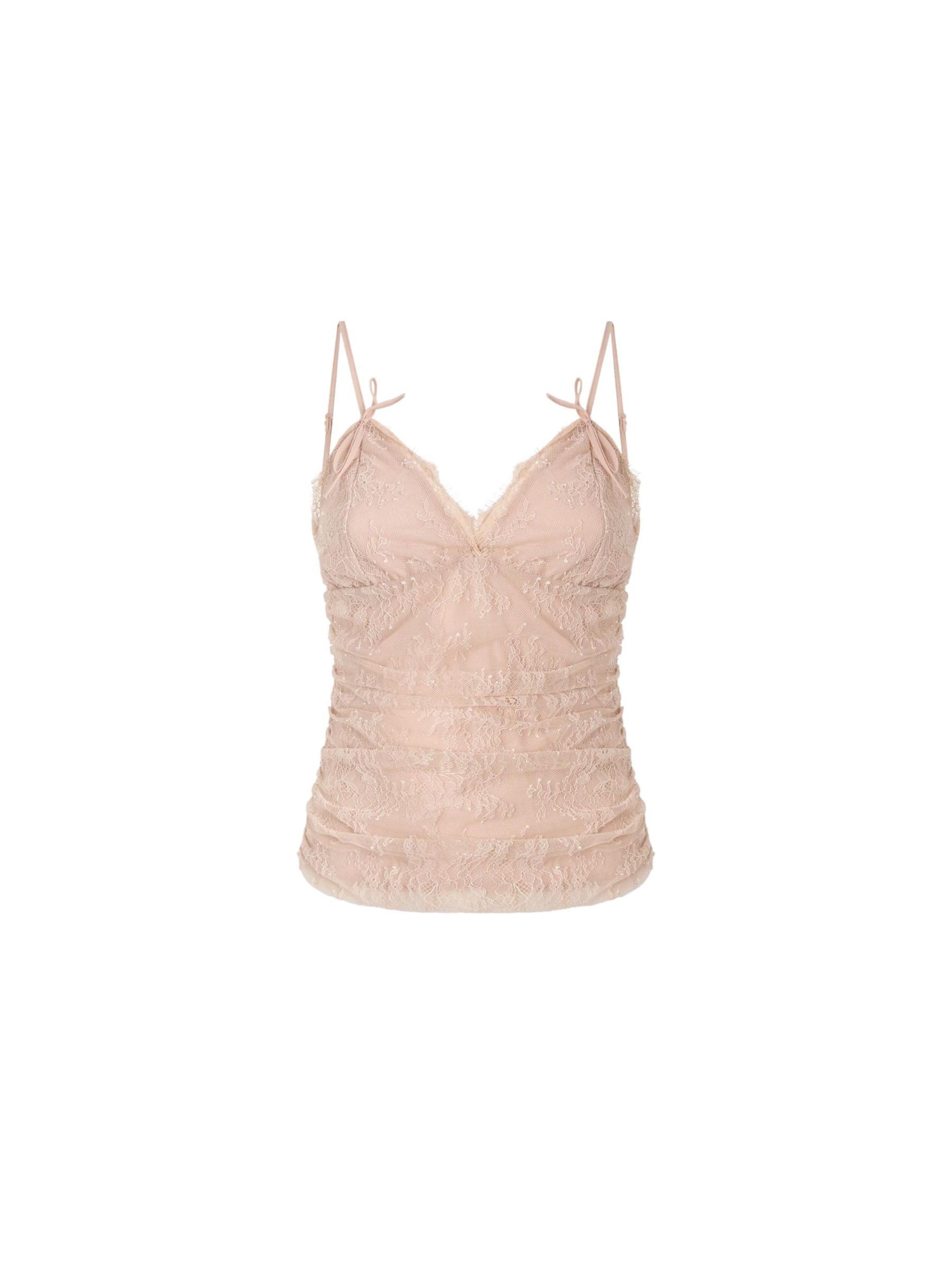 PINKO Top 'PINKO FRAGOLA TOP PIZZO STRETCH TOP' in Roze: voorkant