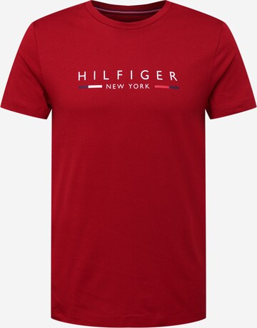 T-Shirt 'New York' TOMMY HILFIGER en rouge : devant