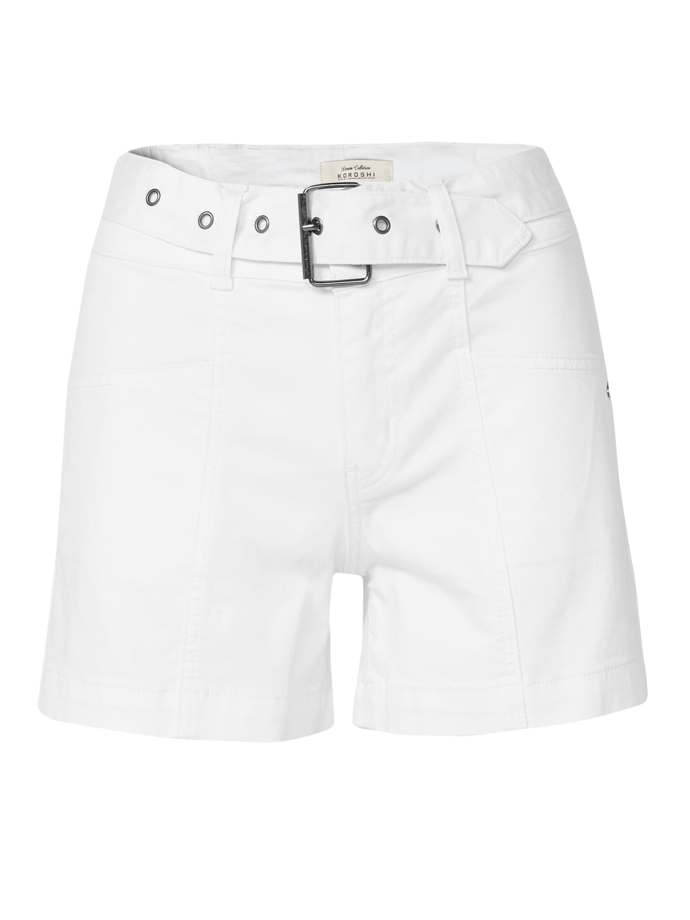 KOROSHI Štandardný strih Nohavice - Biela: predná strana