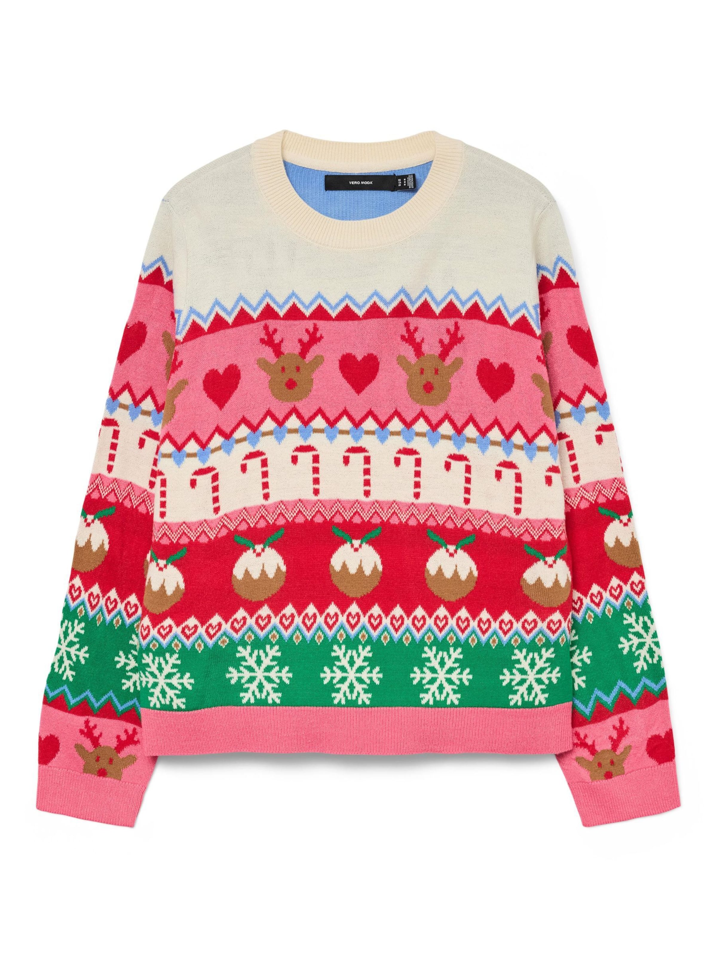 Pullover 'VMNewChristmasStuff' di VERO MODA in bianco: frontale