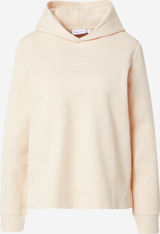 Sweat-shirt Calvin Klein en beige : devant