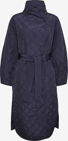 SOAKED IN LUXURY Between-Seasons Coat 'Mina' in Blue: front