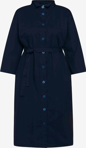 Robe-chemise Ulla Popken en bleu : devant