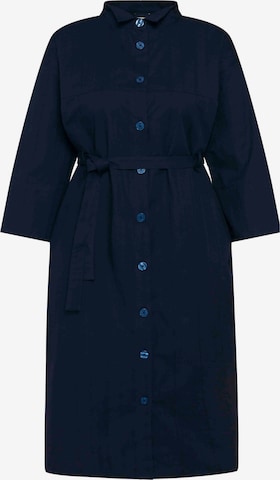 Robe-chemise Ulla Popken en bleu : devant