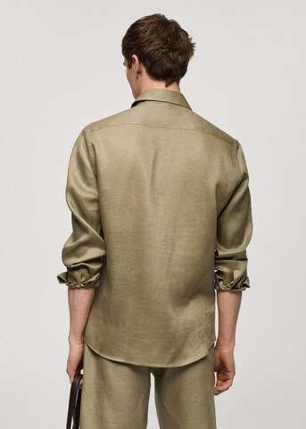MANGO MAN Regular fit Button Up Shirt 'Parrot' in Green