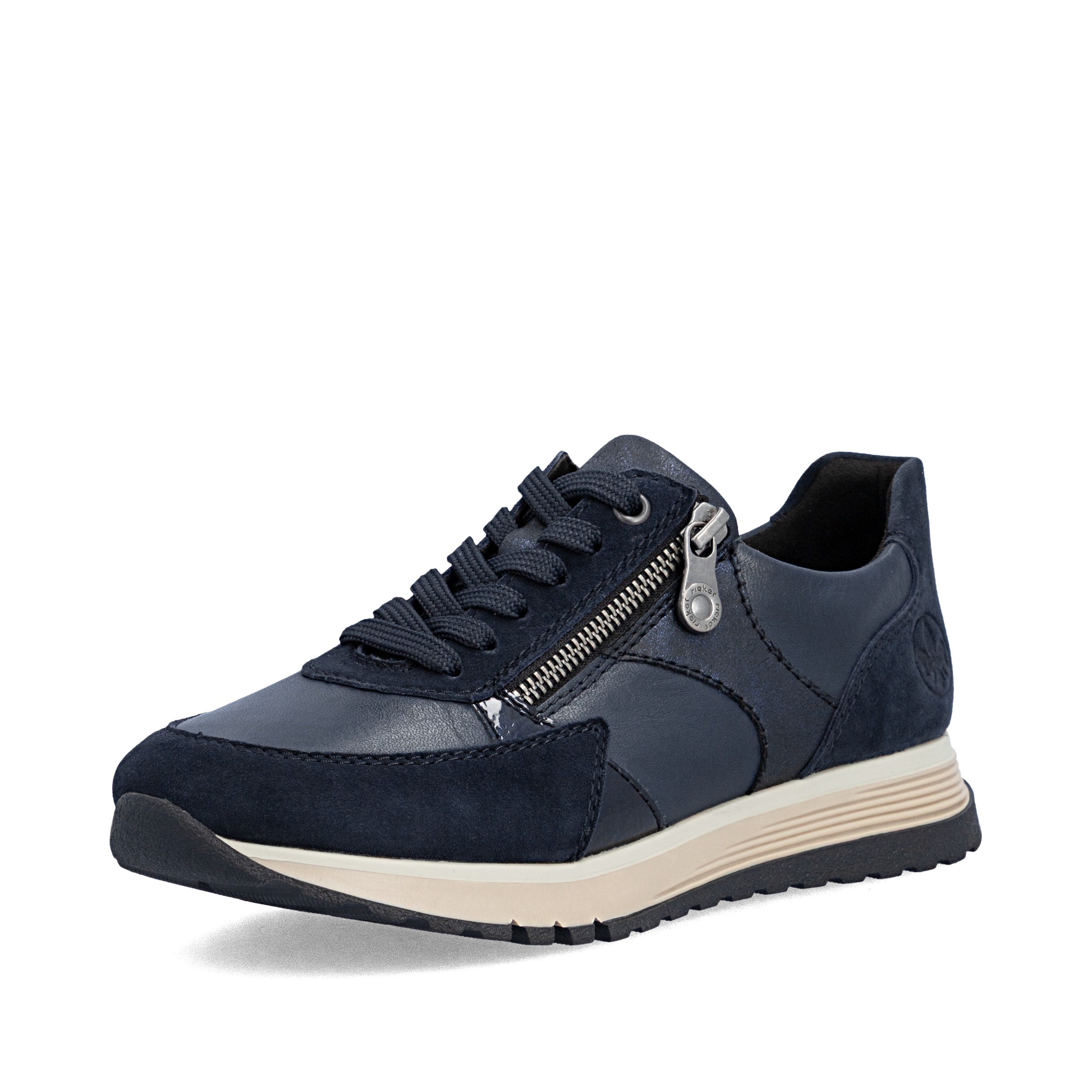 Baskets basses Rieker en bleu : devant