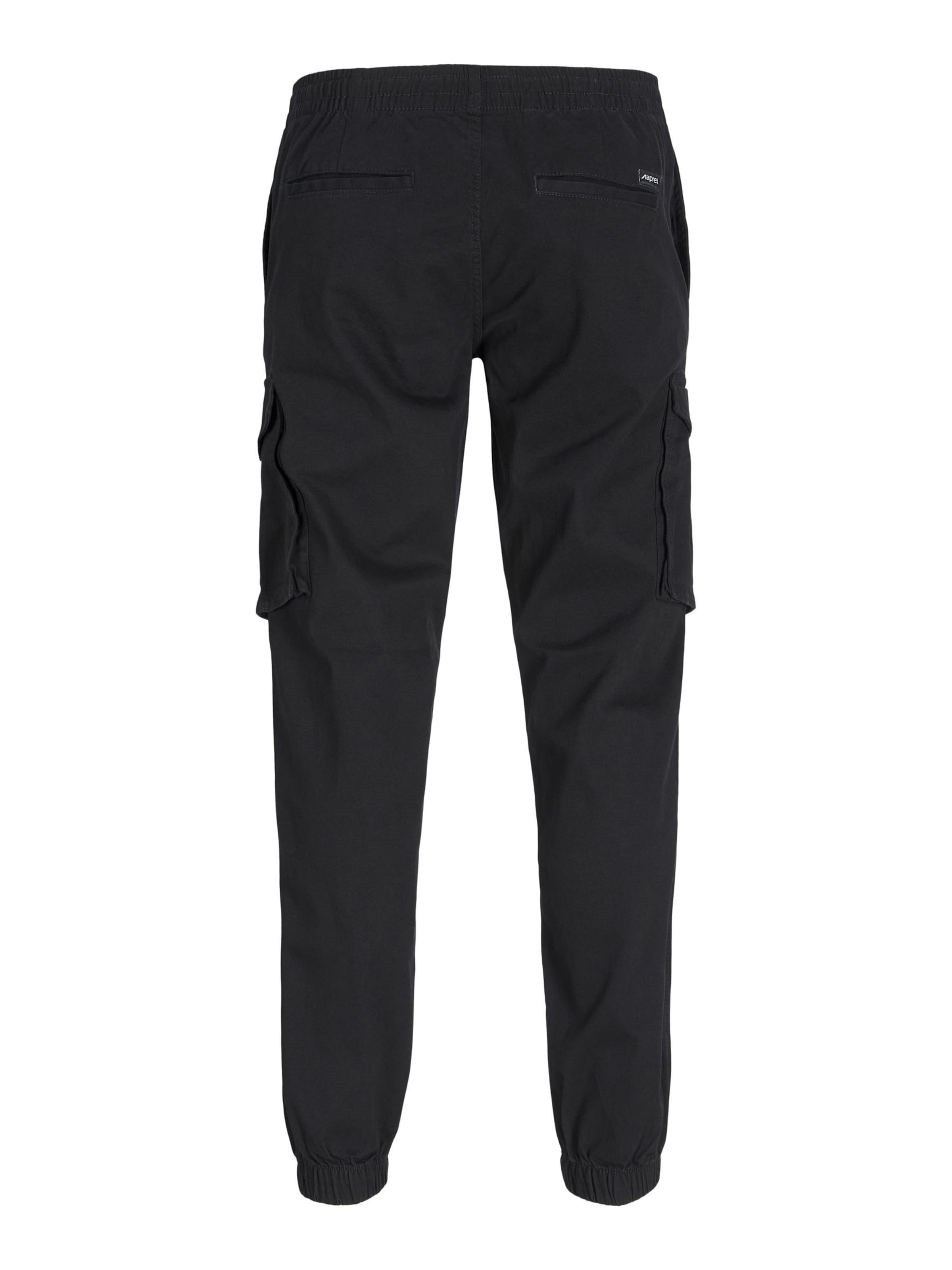 aprel Tapered Cargobukser i sort