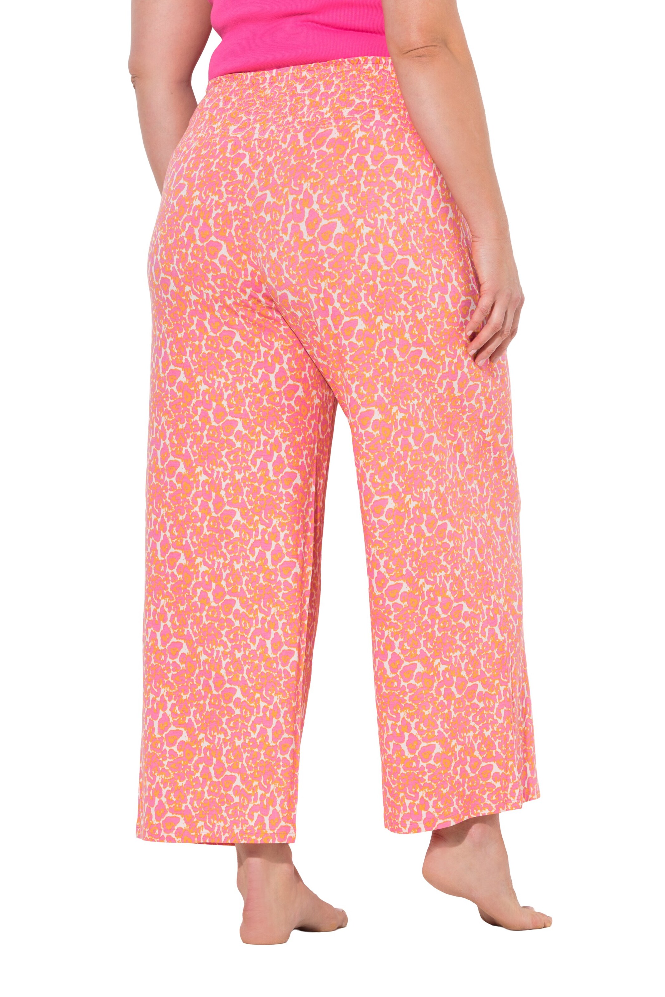 Ulla Popken Loose fit Trousers with creases in Pink