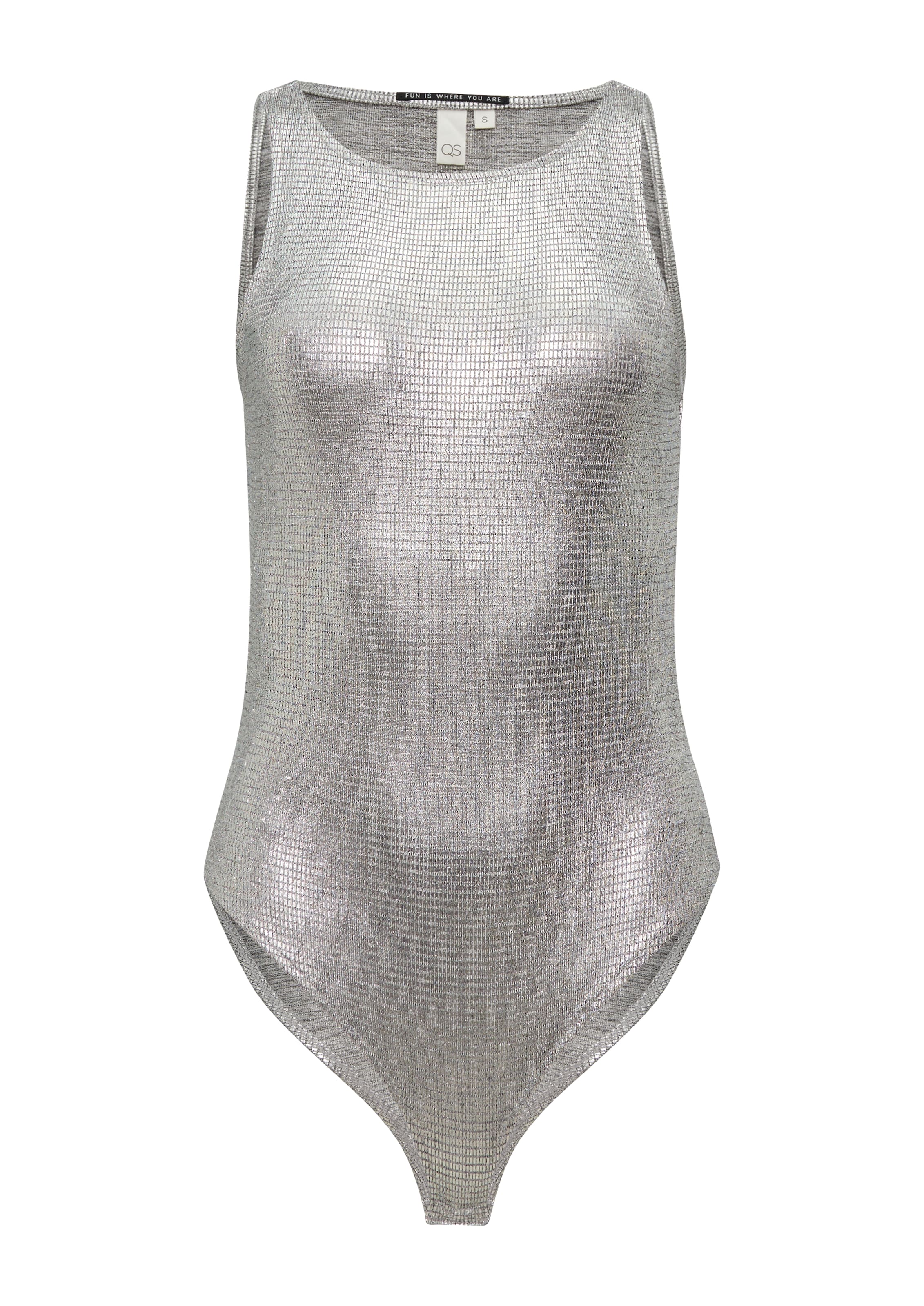 QS Shirt body in Zilver: voorkant