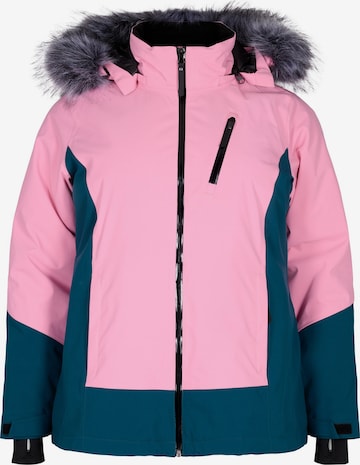 Zizzi Athletic Jacket in Pink: front
