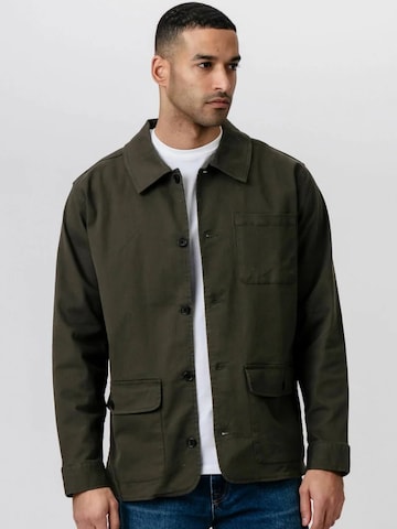 Veste mi-saison ' Twill Shirt ' TEESHOPPEN en vert : devant