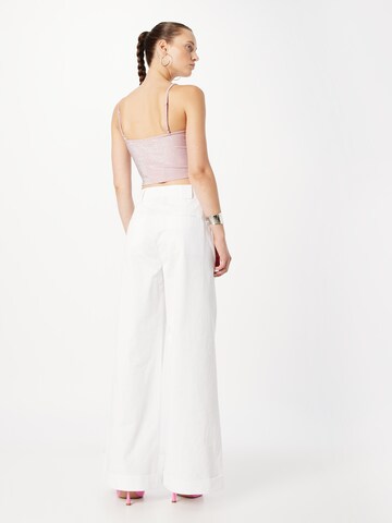 Wide Leg Pantalon à pince Nasty Gal en blanc