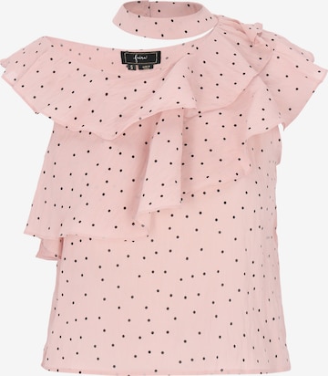 Camicia da donna di faina in rosa: frontale