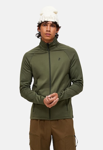 Veste en polaire PEAK PERFORMANCE en vert : devant