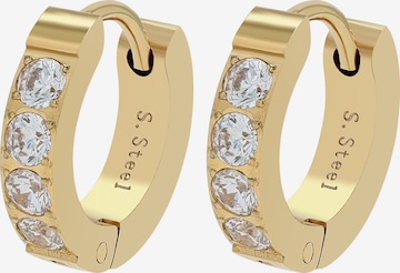 Akzent Ohrringe 'Edelstahl, D: 9 mm | 3 mm breit, Sicher & Robust &' in Gold: Vorderseite
